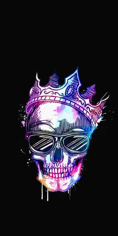 skull,glasses,crown,gradient