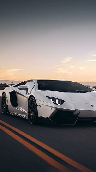Speeding, lamborghini, lambo, aventador, car, hypercar, supercar, rich, luxury, white, mobile wallpaper, android wallpaper, iPhone wallpaper, phone wallpaper
