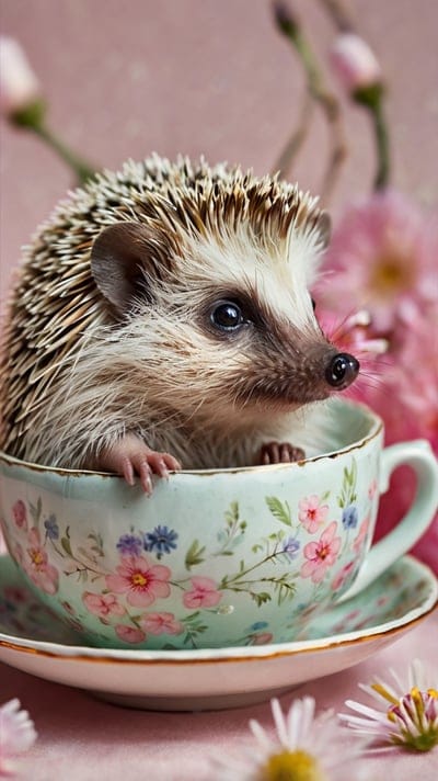 Close Up,Pink,Cute,Kawai,Hedgehog,Baby