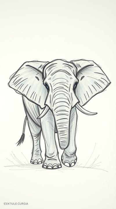 Animal,Sketch,Hand Drawn,Color Sketch,Hd Backgrounds,Hd Wallpapers,4k wallpapers,8k wallpapers,High Quality,Hand Made,Elephant