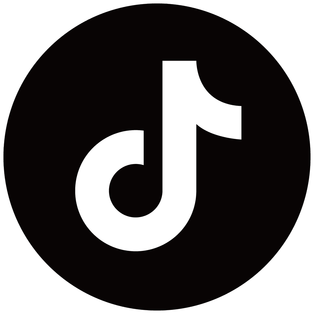 TikTok musical note icon featuring cyan and magenta offset layers creating a vibrant 3D glitch aesthetic effect.
