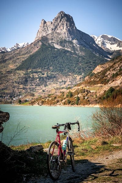 bike, mountains, lake, road, nature, mobile wallpaper, android wallpaper, iPhone wallpaper, phone wallpaper