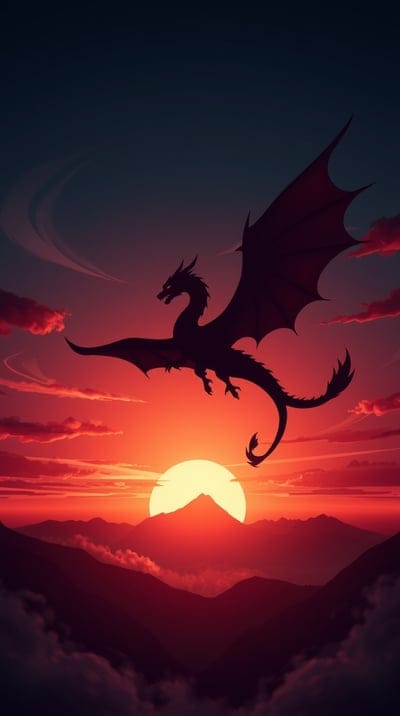 Dragon,Mythic,Silhouette,Dark,Animals,cool,Nature,8k wallpapers,4k wallpapers,hd backgrounds,hq wallpapers,wallpapers,Red Sky