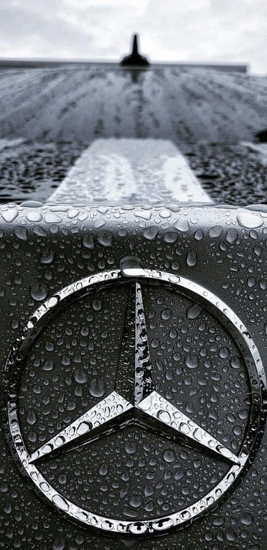 Mercedes Benz, amg, benz, black, car logo, mercedes, rain, star, u, mobile wallpaper, android wallpaper, iPhone wallpaper, phone wallpaper