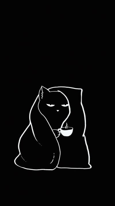cat,plaid,coffee,art,funny,black and white