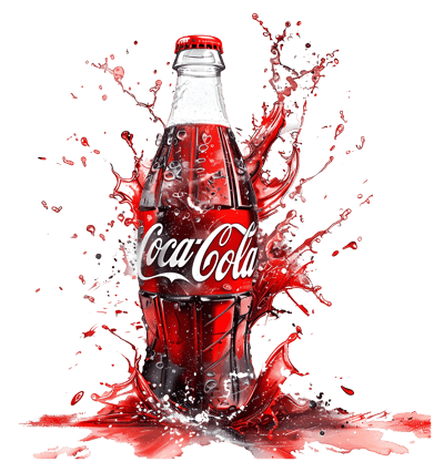 Coca Cola,Coke bottle,soda drink,soft drink,beverage,refreshing drink,carbonated drink,red soda can,Coke can,cola advertising,drink packaging,iconic beverage,cold soda,soda splash art,beverage branding,pop art design,soda logo,drink marketing,carbonated refreshment 
