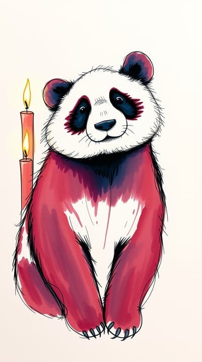 Animal,Sketch,Hand Drawn,Color Sketch,Hd Backgrounds,Hd Wallpapers,4k wallpapers,8k wallpapers,High Quality,Hand Made,Panda,Cute