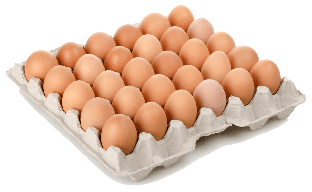 Cardboard egg carton filled with speckled free range chicken eggs and smooth salted duck eggs on a flat surface.
