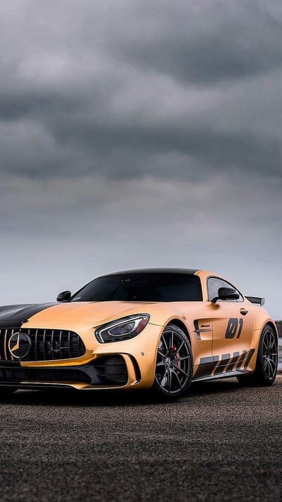Gold merc, mercedes, amg, gt, black, car, hypercar, supercar, rich, mobile wallpaper, android wallpaper, iPhone wallpaper, phone wallpaper