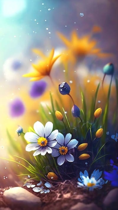 flowers,duds,grass,sunlight,art