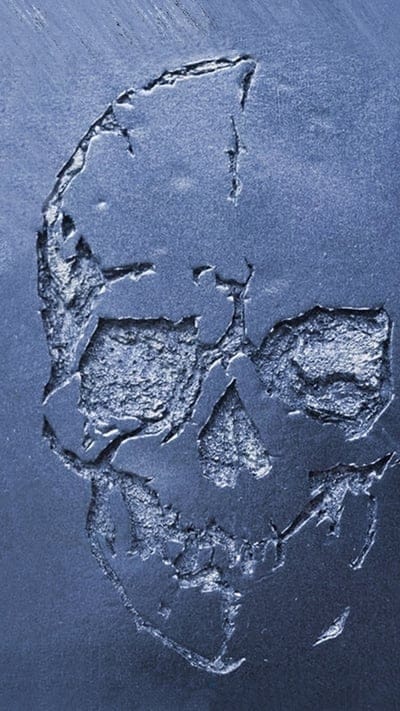 Skull, blue, wall