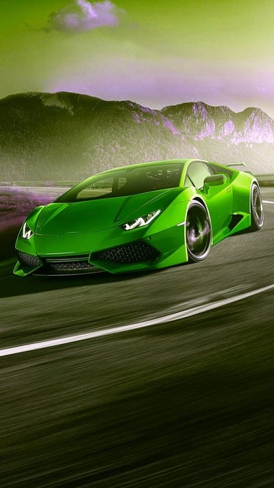 Green lambo, autos, car, italy, lamborghini, road, sport, super, mobile wallpaper, android wallpaper, iPhone wallpaper, phone wallpaper