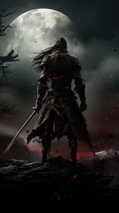 warrior,silhouette,sword,asia,art,moon