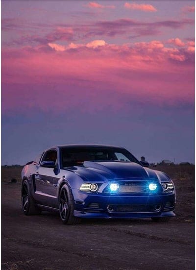 Blue Mustang, car, ford, fordmustang, mustang, mustanggt500leo, skyline, tuning, mobile wallpaper, android wallpaper, iPhone wallpaper, phone wallpaper