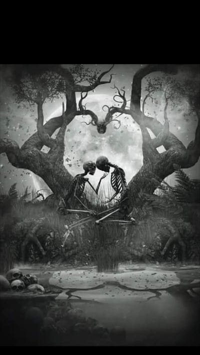 Skulls,heart,love