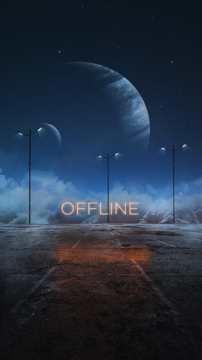 offline,words,inscription,lights,planet