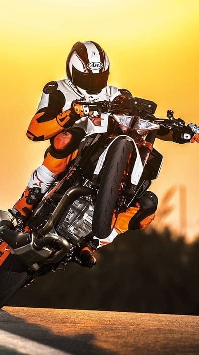 Duke Ktm, Rider Doing Stunt, racing, bike, wheeling, mobile wallpaper, android wallpaper, iPhone wallpaper, phone wallpaper