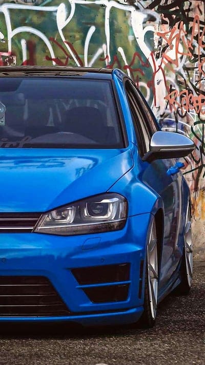 Golf R, blue, car, golf, mk7, tuning, vehicle, volkswagen, vw, mobile wallpaper, android wallpaper, iPhone wallpaper, phone wallpaper