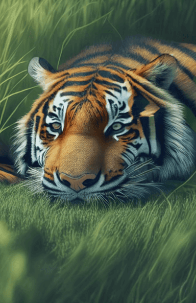 tiger,predator,stripes,grass,recreation
