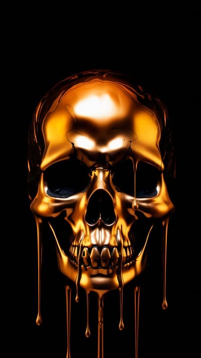 skull,gold,drops,art