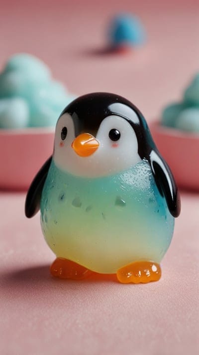 Jelly,Animal Jelly,Ai Wallpaper,Wallpaper,Cute,Round,Desktop Wallpaper,Animals,Art Wallpaper,Penguin