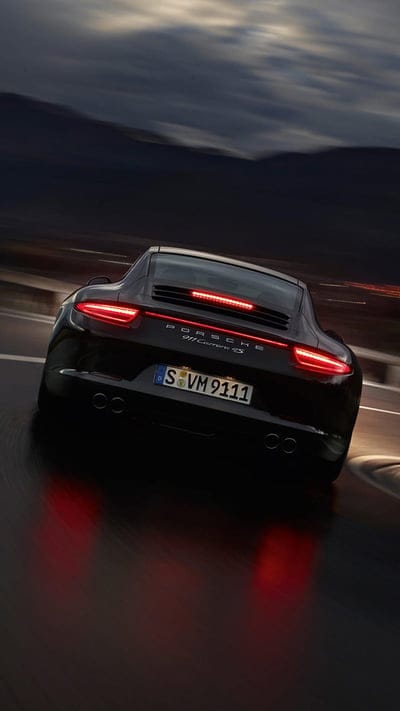 Porsche Carrera 4S 911, car, carrera 4s, night drive, porsche, rear, vehicle, mobile wallpaper, android wallpaper, iPhone wallpaper, phone wallpaper