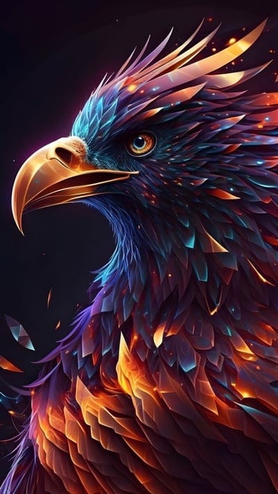 Phoenix Bird, Sharp Beak, purple bird, immortal bird