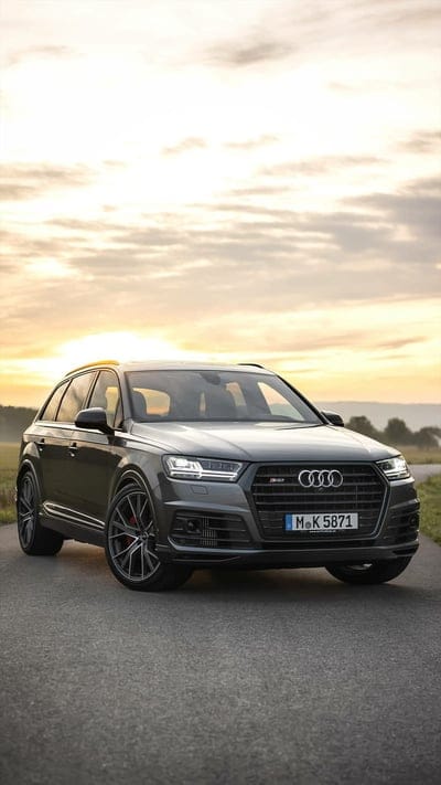 Audi sQ7, q7, gris, car, supercar, sports, america, sunset, new, mobile wallpaper, android wallpaper, iPhone wallpaper, phone wallpaper