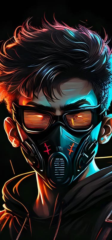 guy,repiratro,mask,glasses,art