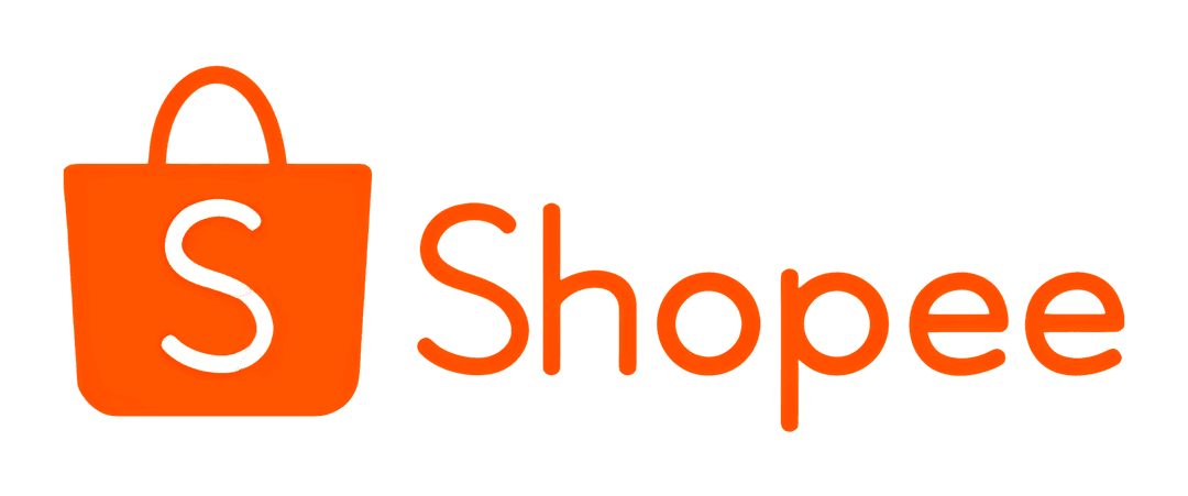 Shopee logo featuring an orange shopping bag icon with a white letter S beside bold lowercase typography.