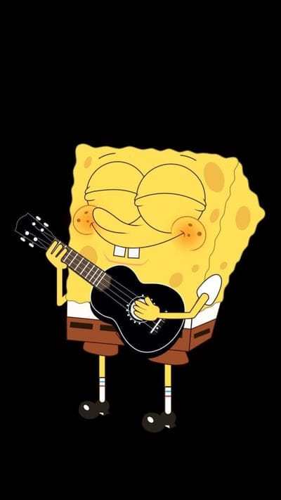 Spongebob, art, cartoon, guitar lock, network, screen, tv, work