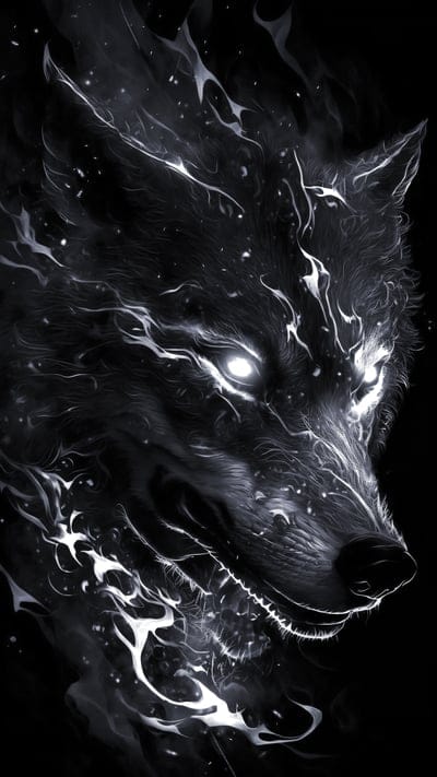 wolf,eyes,flame,art,predator