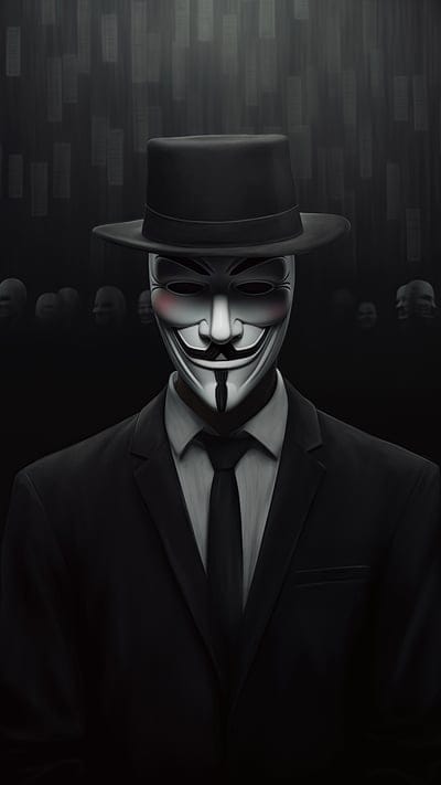 man,mask,anonymous,costume,hat,dark,art