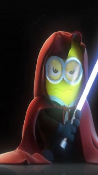 Minion, cartoons, jedi, star wars