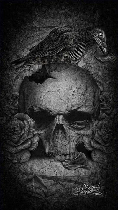 Raven Skull,dark,gothic,rose