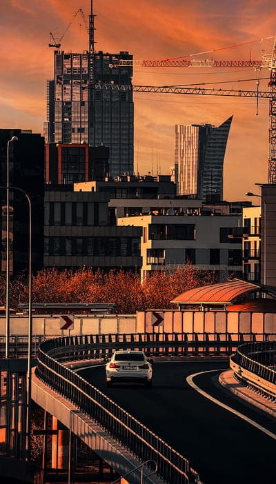 city, buildings, bridge, road, car, mobile wallpaper, android wallpaper, iPhone wallpaper, phone wallpaper