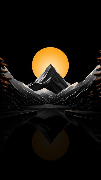 mountain,rock,moon,lake,reflection,dark.art