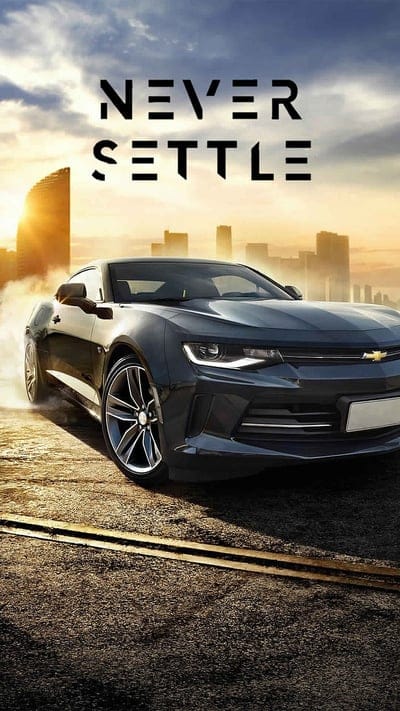 Never Settle, sports car, car, mobile wallpaper, android wallpaper, iPhone wallpaper, phone wallpaper