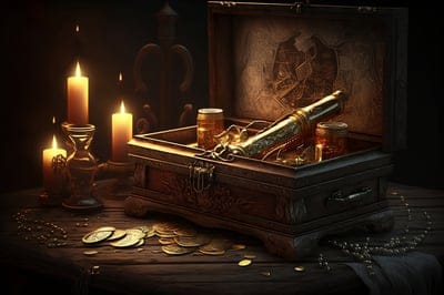 ai generated,treasure box,free wallpaper,treasure,pirate,gold,laptop wallpaper,windows wallpaper,coins,money,4k wallpaper,mac wallpaper,candles,hd wallpaper,full hd wallpaper,cool backgrounds,free background,wallpaper hd,silver,4k wallpaper
