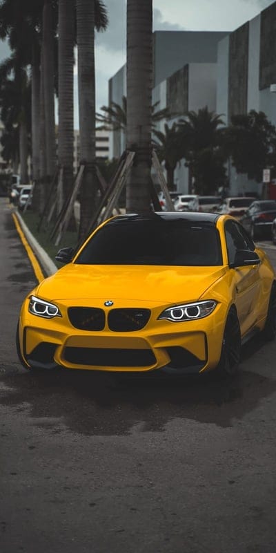 M2 Yellow, bmw, car, carros, f87, m3, m4, speed, sunset, mobile wallpaper, android wallpaper, iPhone wallpaper, phone wallpaper