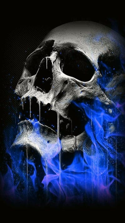 Blue flame skull