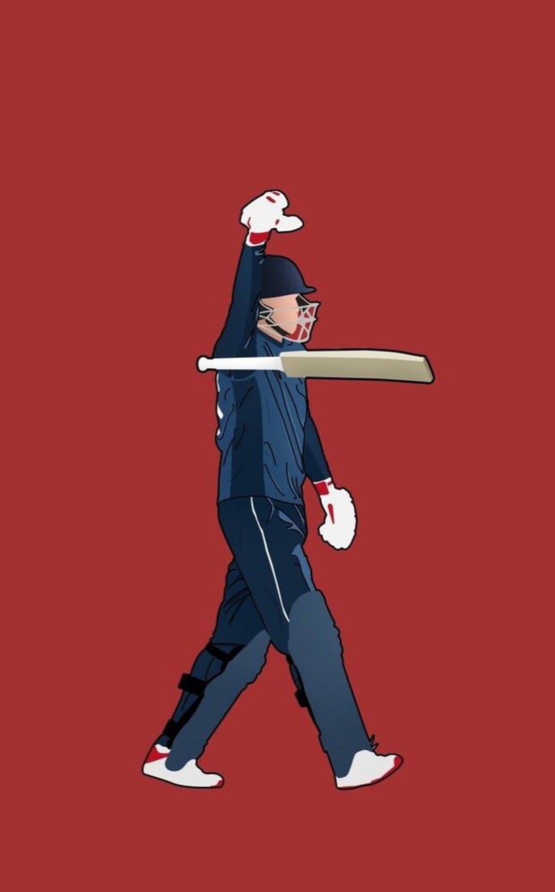 Joe Root in a light blue England cricket kit holds a bat while crouching with his name displayed behind him.