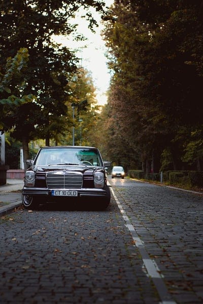 mercedes, car, black, old, road, mobile wallpaper, android wallpaper, iPhone wallpaper, phone wallpaper