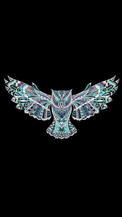 Owl, art, bird, black