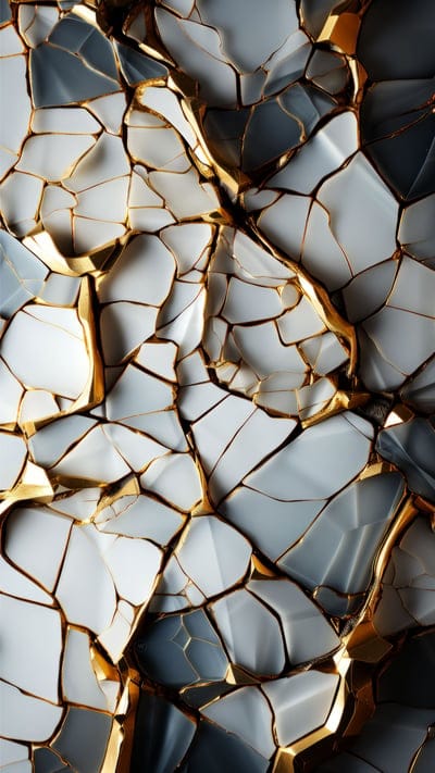 surface,cranny,fragments,broken,glaze,white,gold 