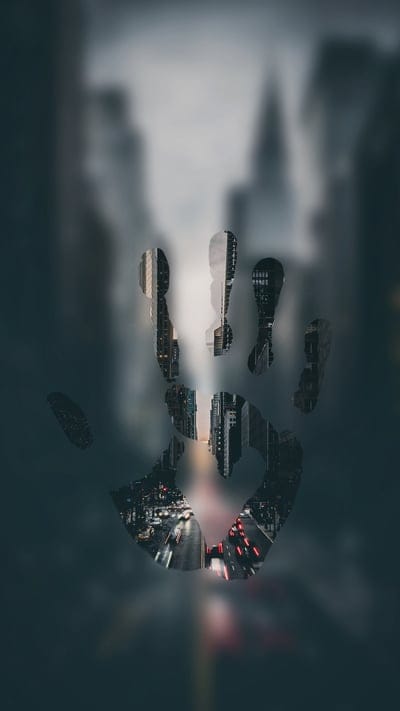 city,urban,sunset,hand,print