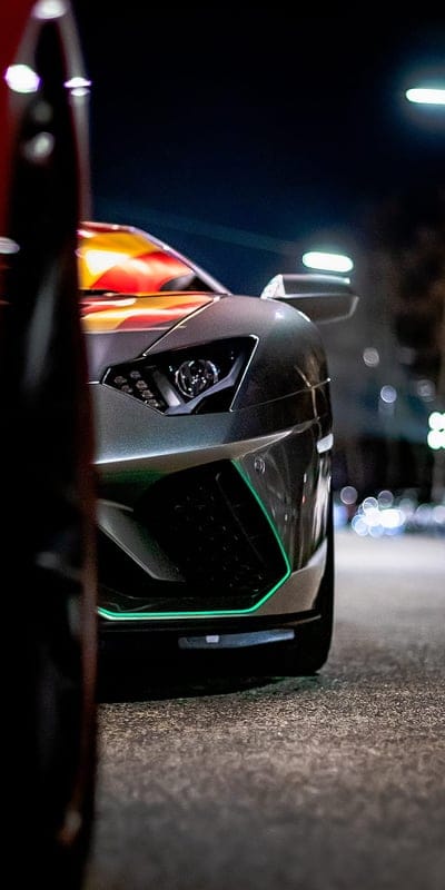 car, sportscar, front view, gray, night, backlight, mobile wallpaper, android wallpaper, iPhone wallpaper, phone wallpaper