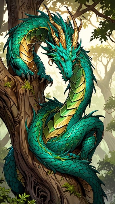 Serpent Dragon,Forest,Dragon,Big,Cool,Dragon Wallpaper,Ai Wallpaper,Art,Wallpaper,Animal,Tree