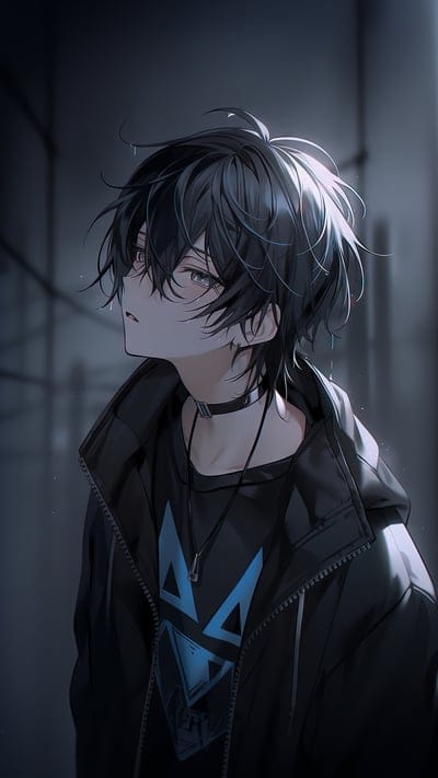 guy,drops,choker,anime,art