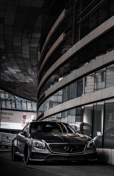 mercedes, car, sports car, gray, front view, mobile wallpaper, android wallpaper, iPhone wallpaper, phone wallpaper